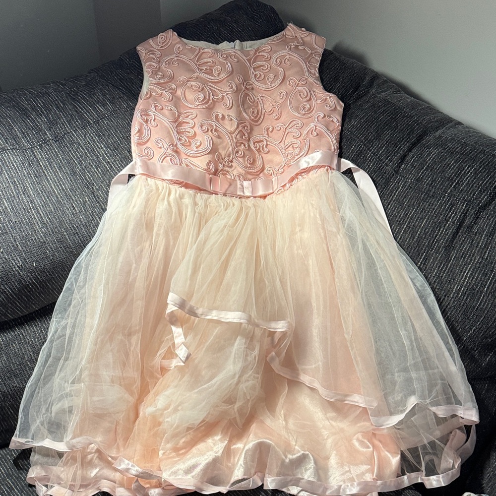 $5 - Charming Blush Kids Dress with Embroidered Bodice